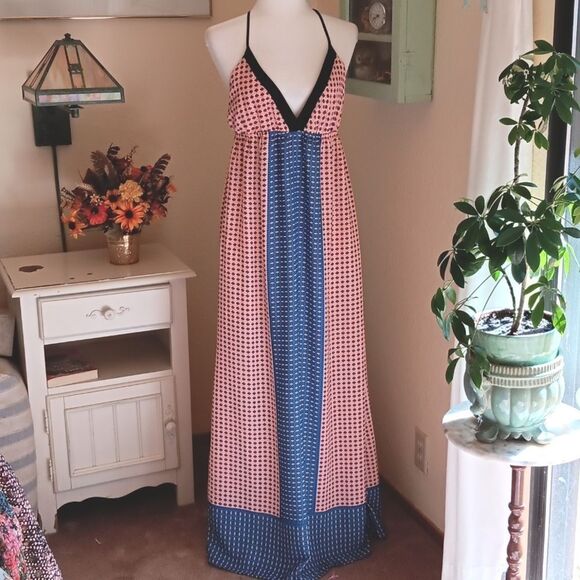 Lush Colorblock Maxi Dress Boho Y2K - Picture 1 of 8